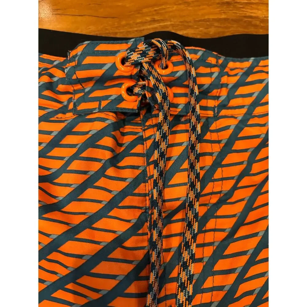 Nike swim board shorts swim trunks men’s xl orange and blue lined drawstring